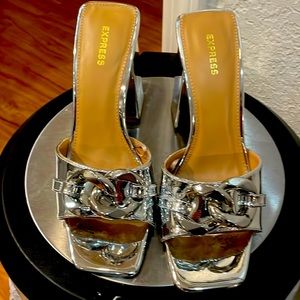 Express silver heels